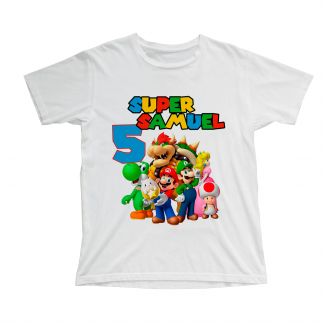 Camiseta personalizada cumpleaños Mario Bros