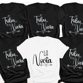Pack camisetas despedida de soltera "Tribu de la novia"