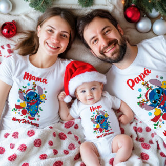 Pack 3 camisetas Stich Navidad