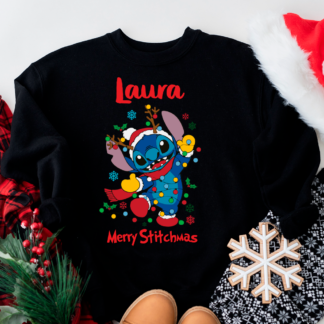 Sudadera personalizada Stich Navidad